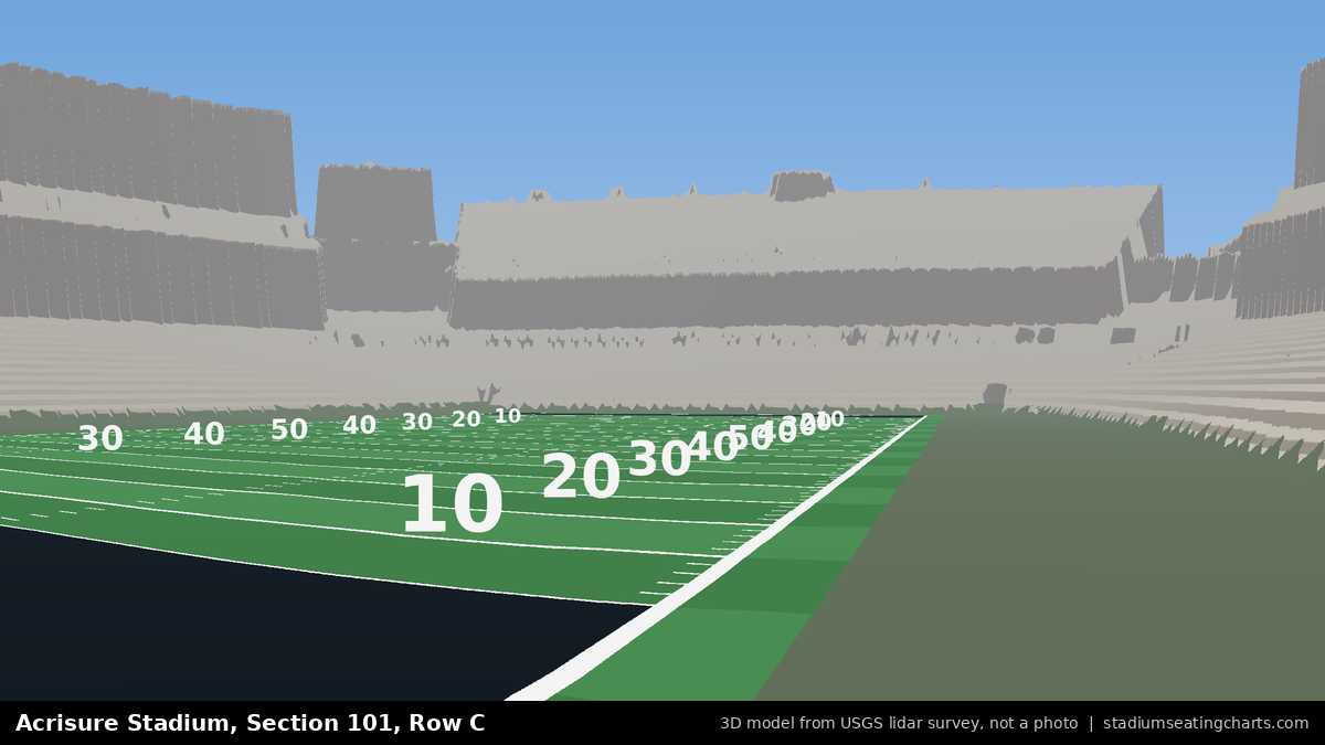 View from Acrisure Stadium Section 101, Row C, looking toward the field