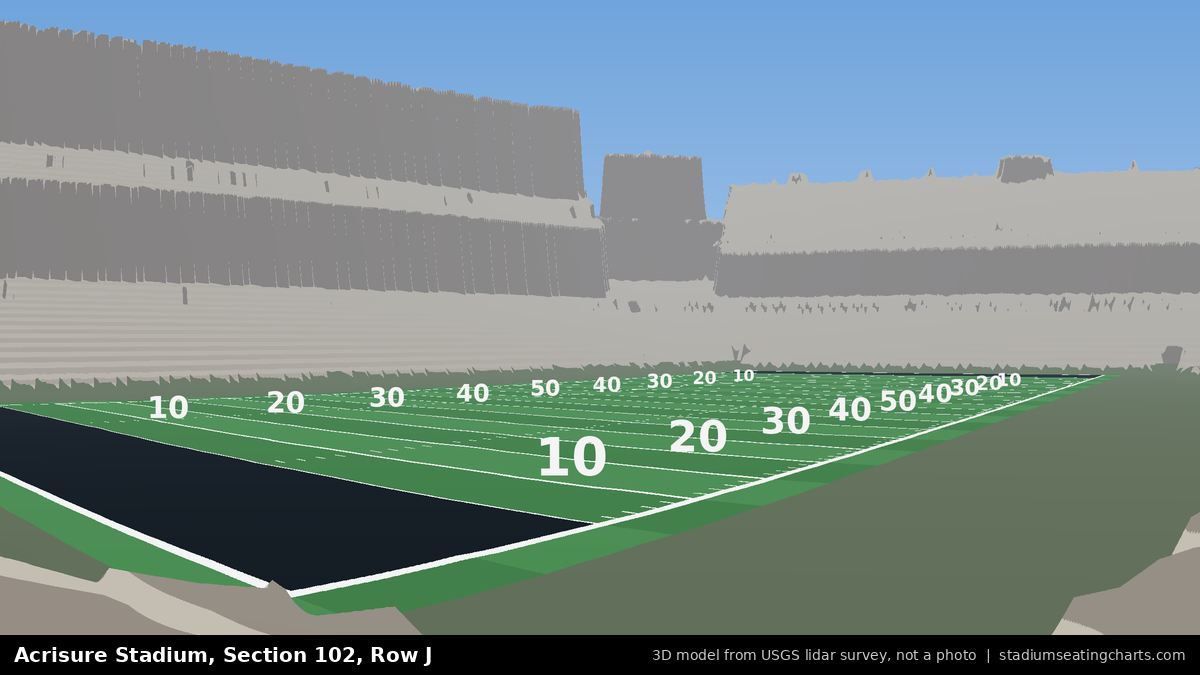 View from Acrisure Stadium Section 102, Row J, looking toward the field