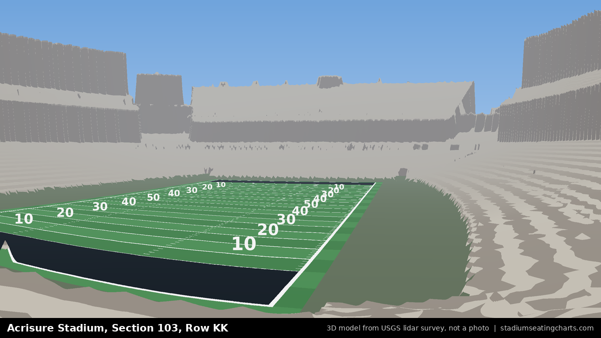 View from Acrisure Stadium Section 103, Row KK, looking toward the field