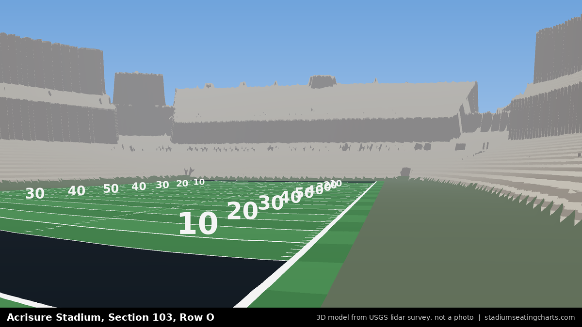 View from Acrisure Stadium Section 103, Row O, looking toward the field