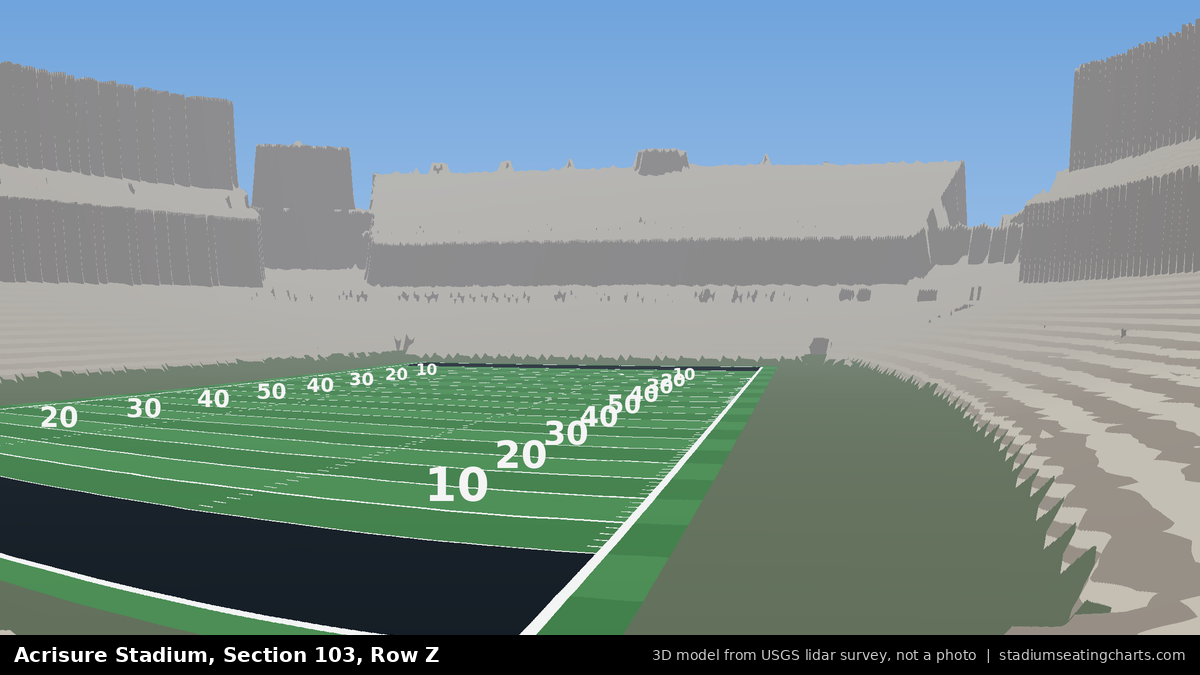 View from Acrisure Stadium Section 103, Row Z, looking toward the field