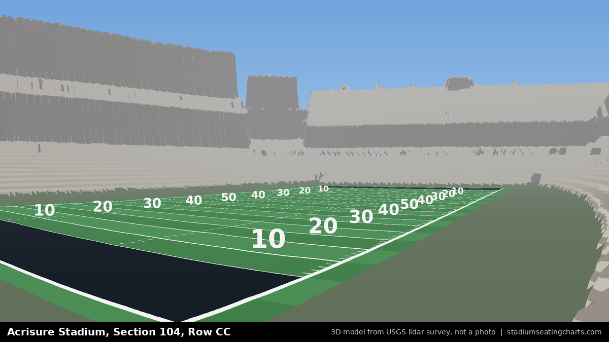 View from Acrisure Stadium Section 104, Row CC, looking toward the field