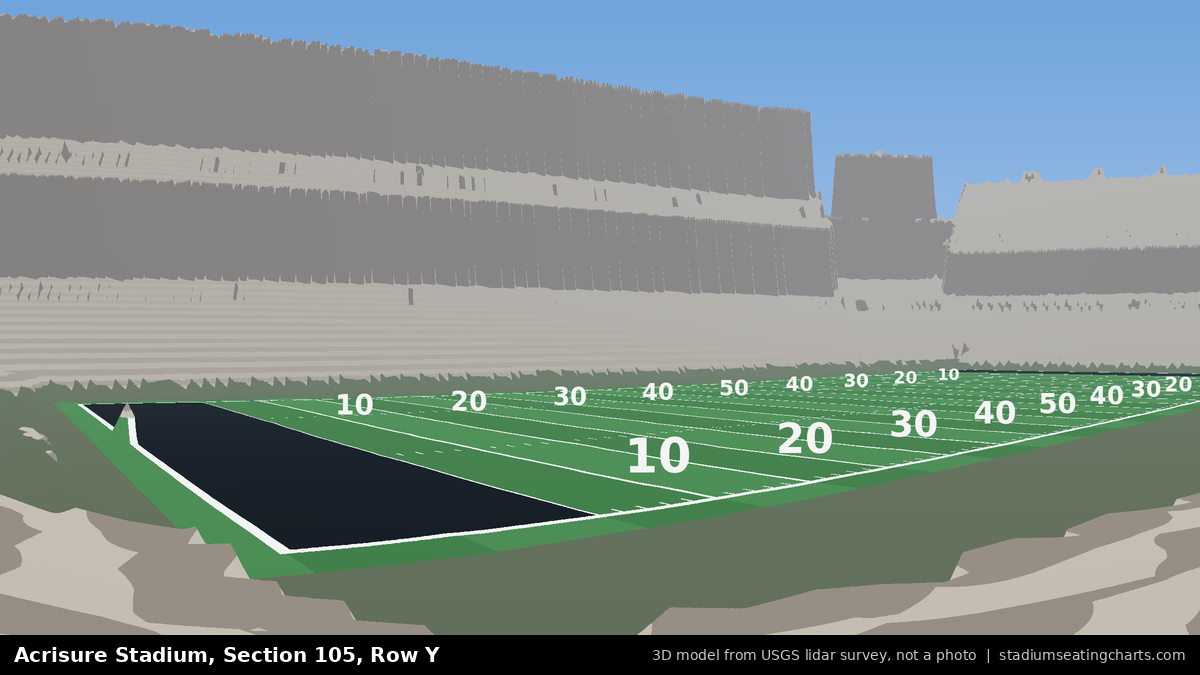 View from Acrisure Stadium Section 105, Row Y, looking toward the field