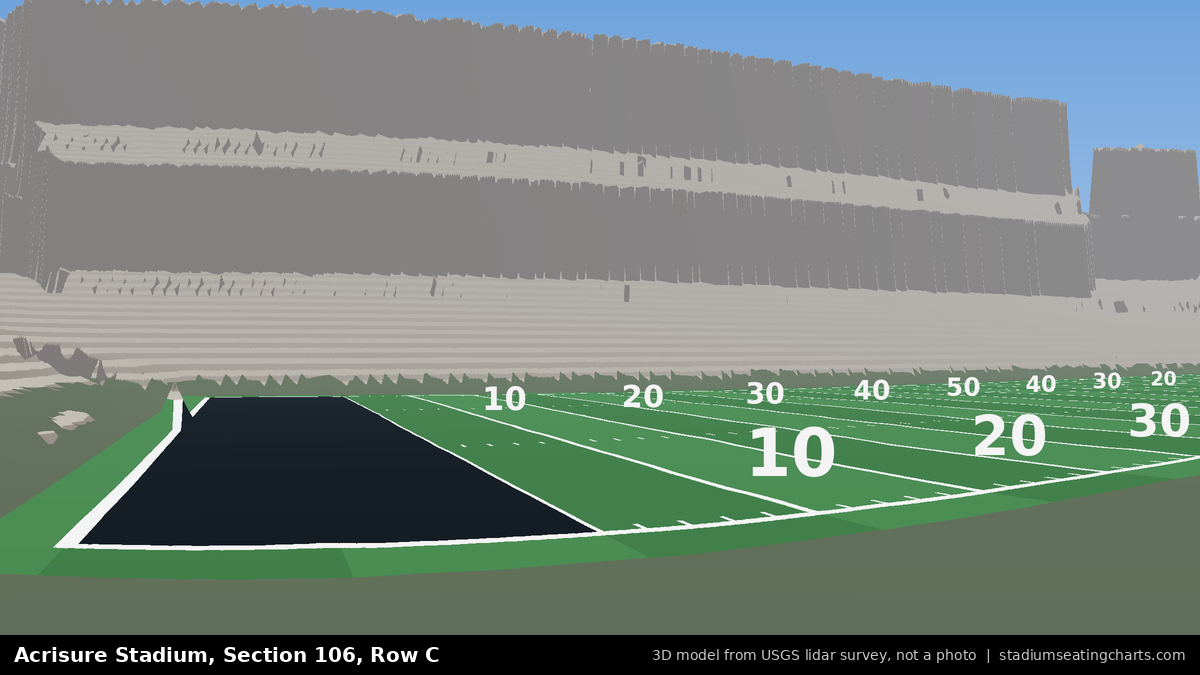 View from Acrisure Stadium Section 106, Row C, looking toward the field