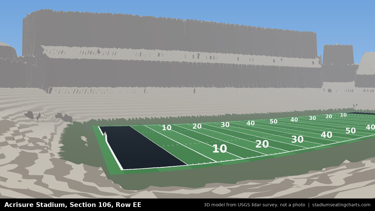 View from Acrisure Stadium Section 106, Row EE, looking toward the field
