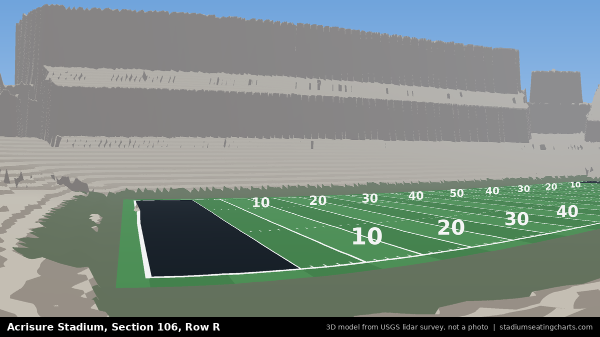 View from Acrisure Stadium Section 106, Row R, looking toward the field
