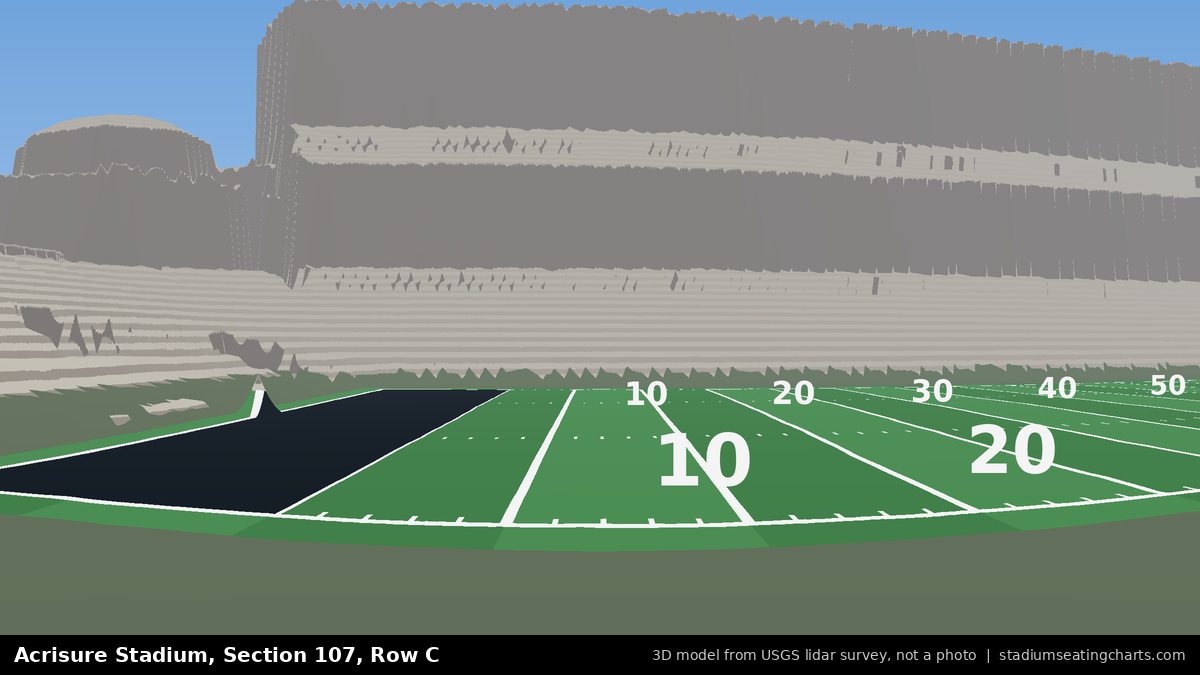 View from Acrisure Stadium Section 107, Row C, looking toward the field