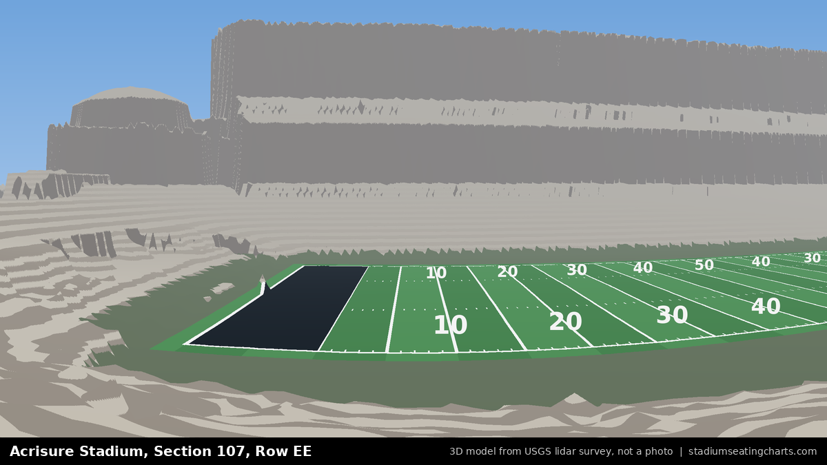 View from Acrisure Stadium Section 107, Row EE, looking toward the field