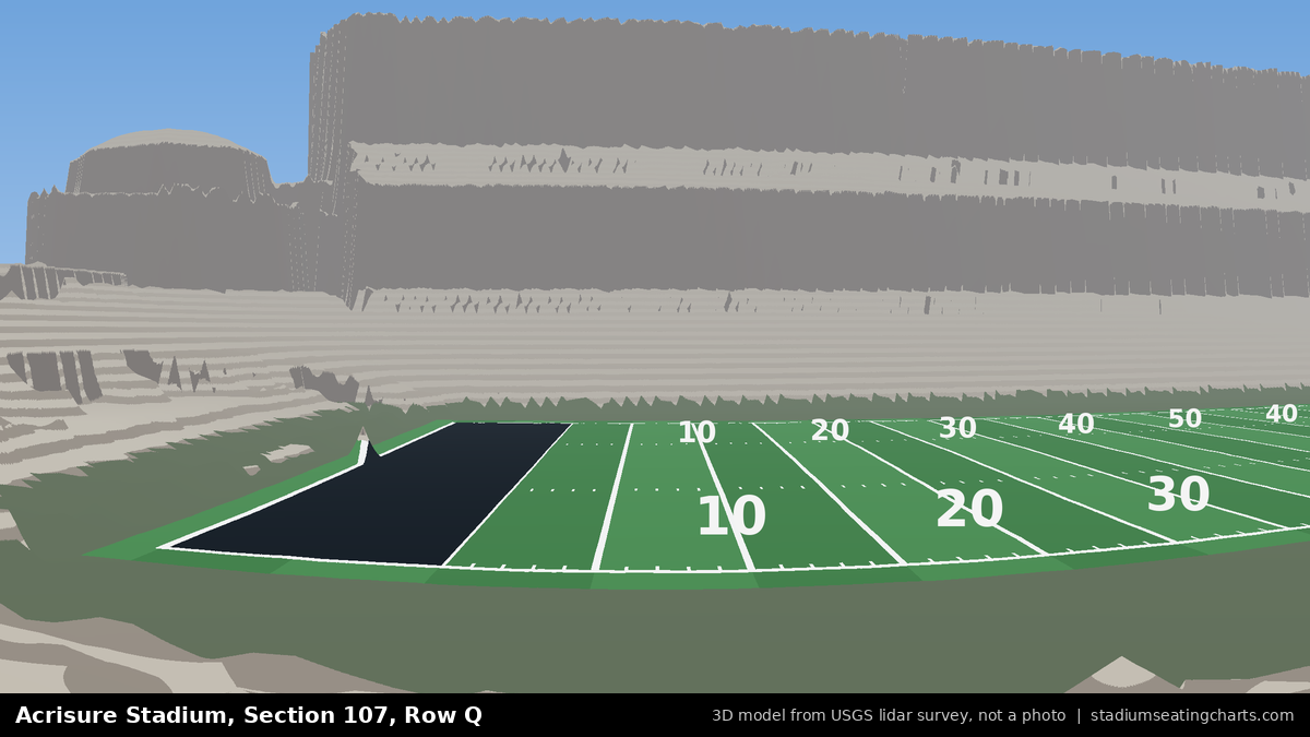 View from Acrisure Stadium Section 107, Row Q, looking toward the field