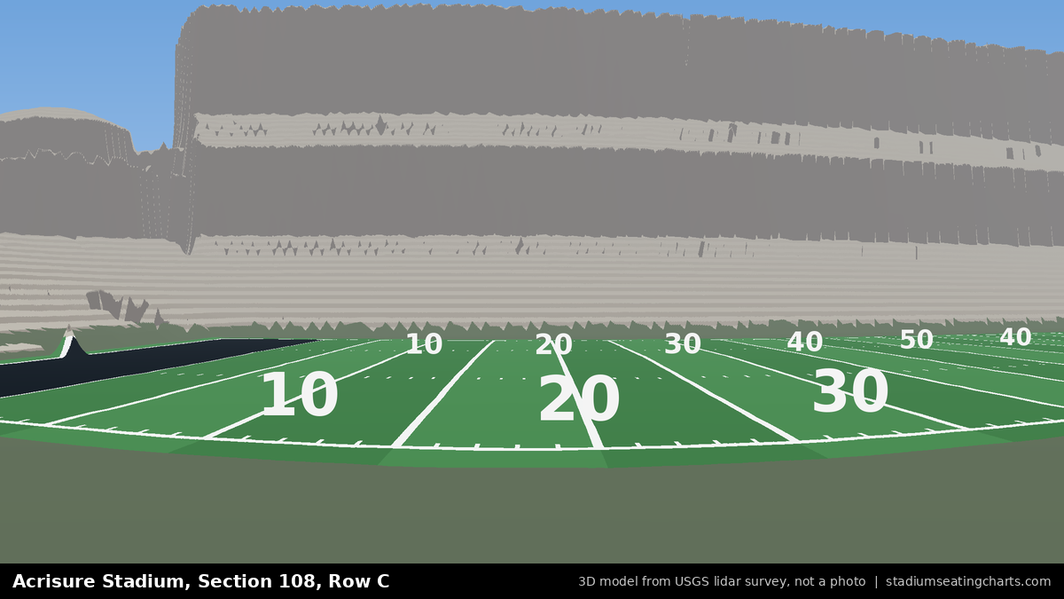 View from Acrisure Stadium Section 108, Row C, looking toward the field