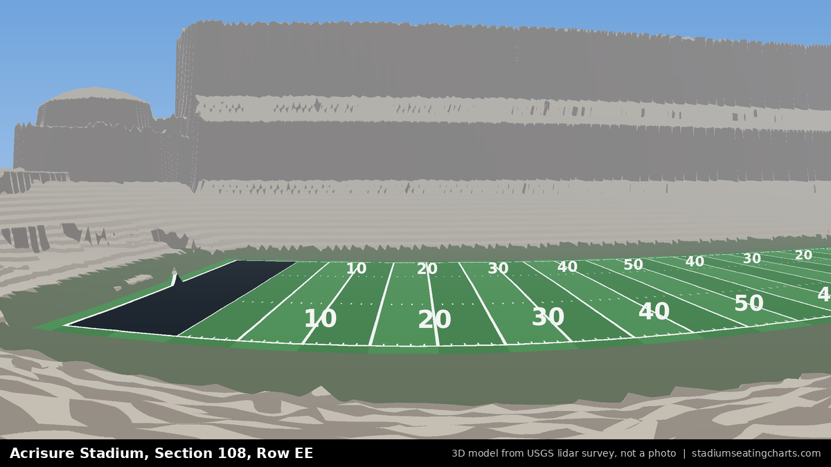 View from Acrisure Stadium Section 108, Row EE, looking toward the field