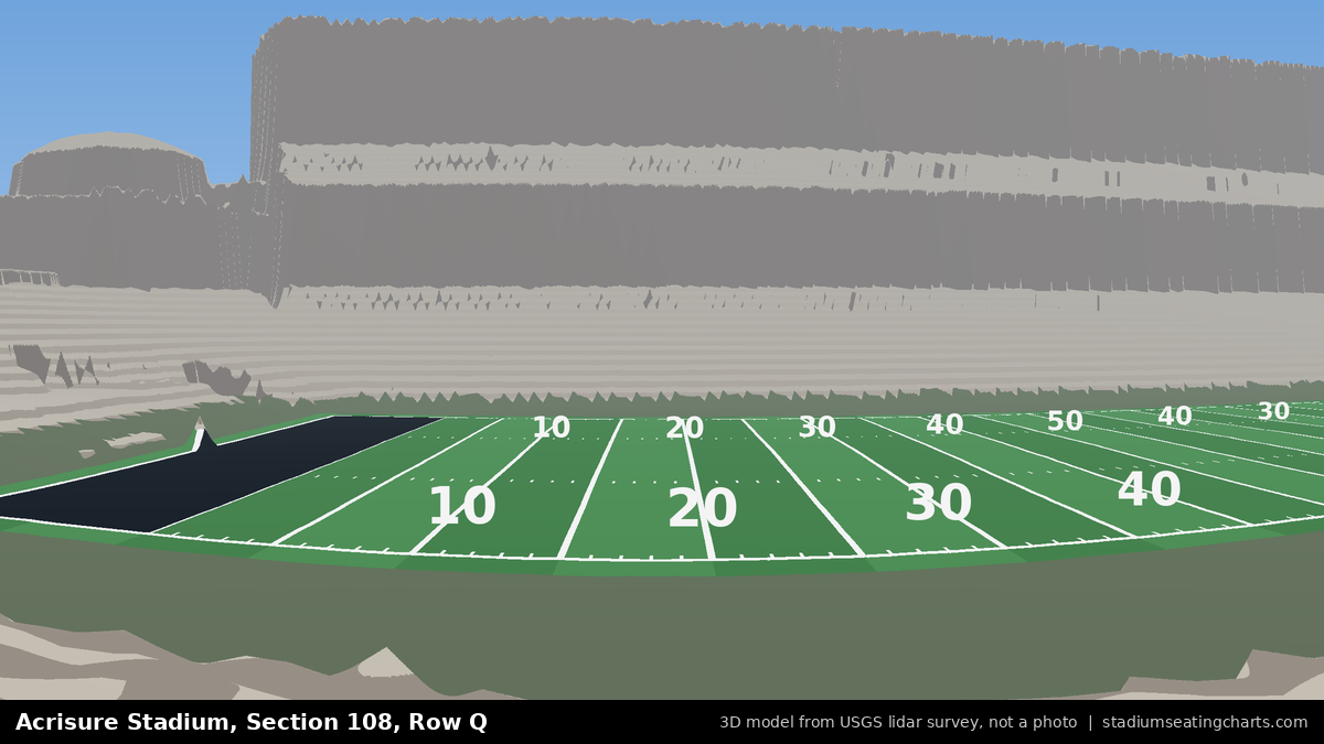 View from Acrisure Stadium Section 108, Row Q, looking toward the field