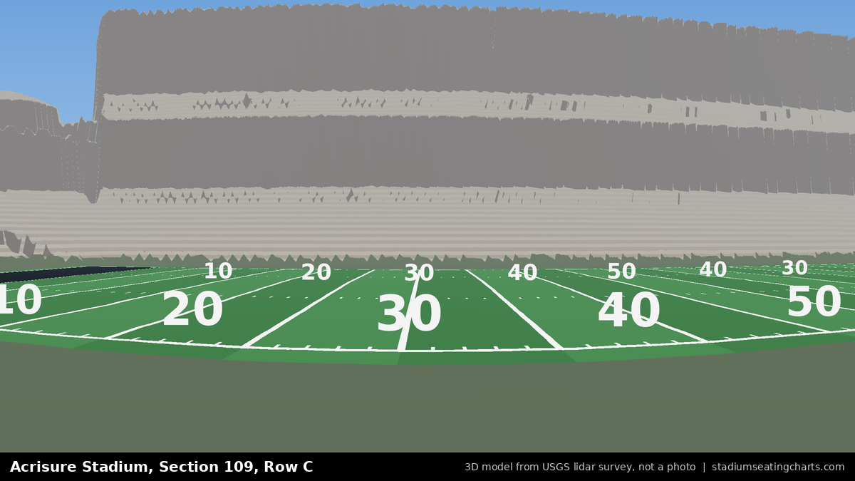View from Acrisure Stadium Section 109, Row C, looking toward the field
