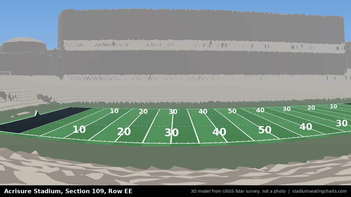 View from Acrisure Stadium Section 109, Row EE, looking toward the field