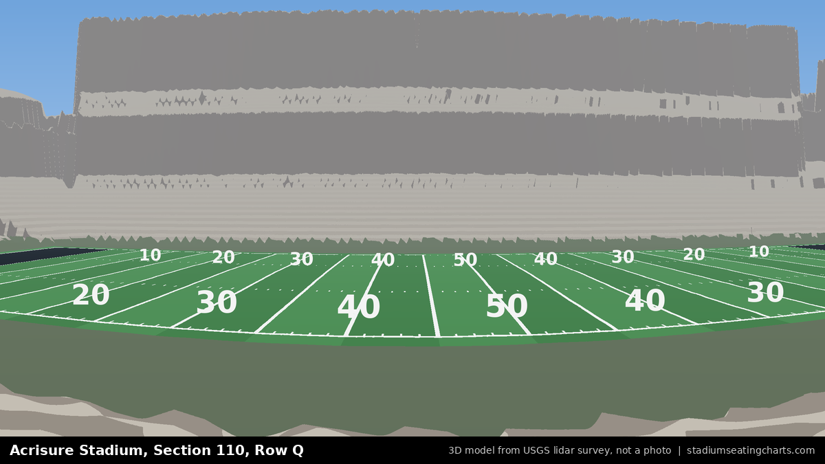 View from Acrisure Stadium Section 110, Row Q, looking toward the field