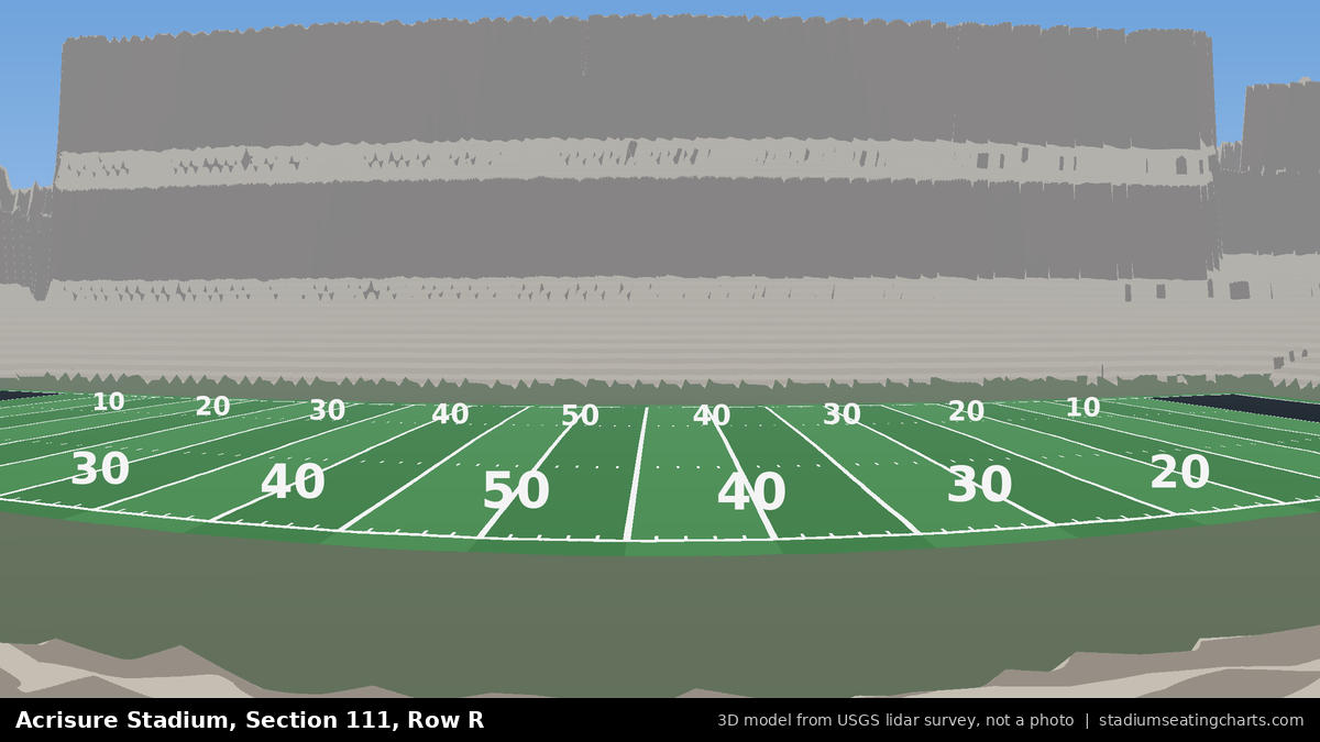 View from Acrisure Stadium Section 111, Row R, looking toward the field