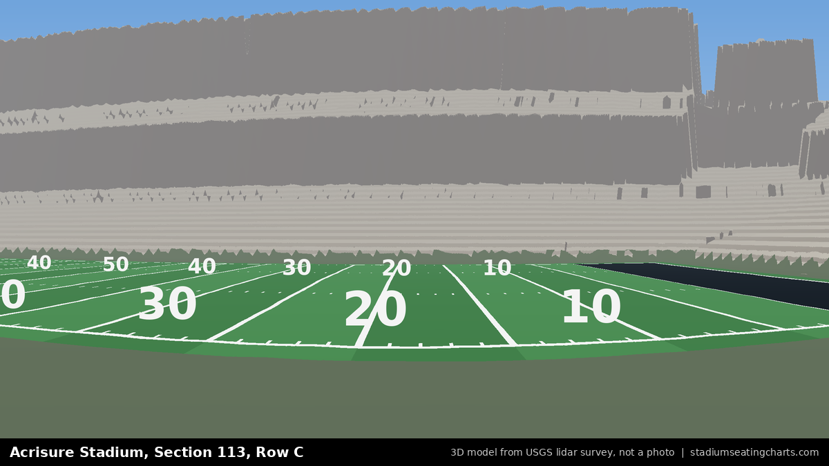 View from Acrisure Stadium Section 113, Row C, looking toward the field