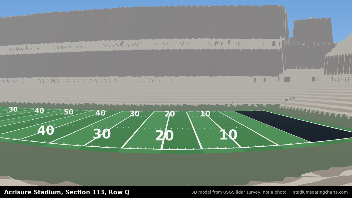 View from Acrisure Stadium Section 113, Row Q, looking toward the field