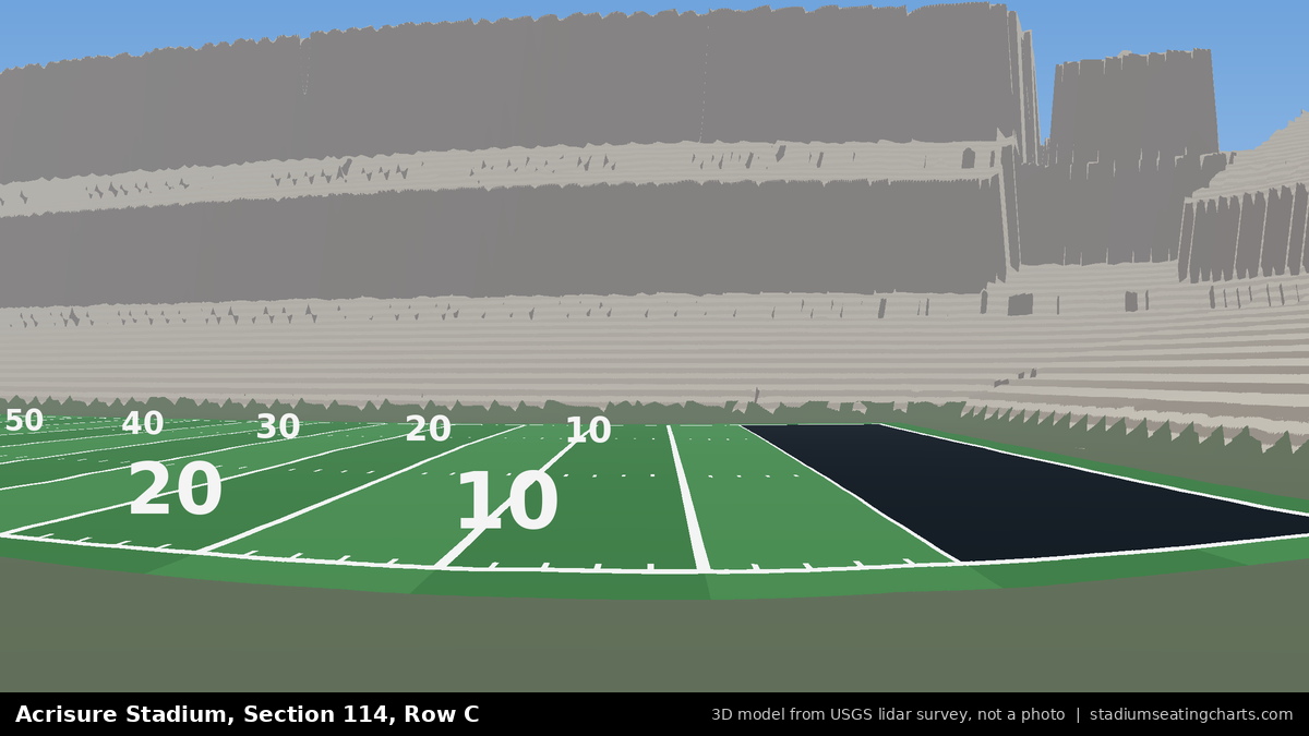 View from Acrisure Stadium Section 114, Row C, looking toward the field