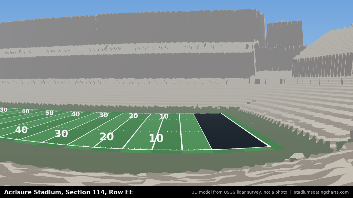 View from Acrisure Stadium Section 114, Row EE, looking toward the field