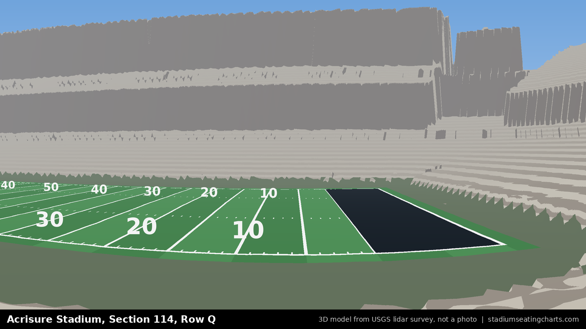 View from Acrisure Stadium Section 114, Row Q, looking toward the field