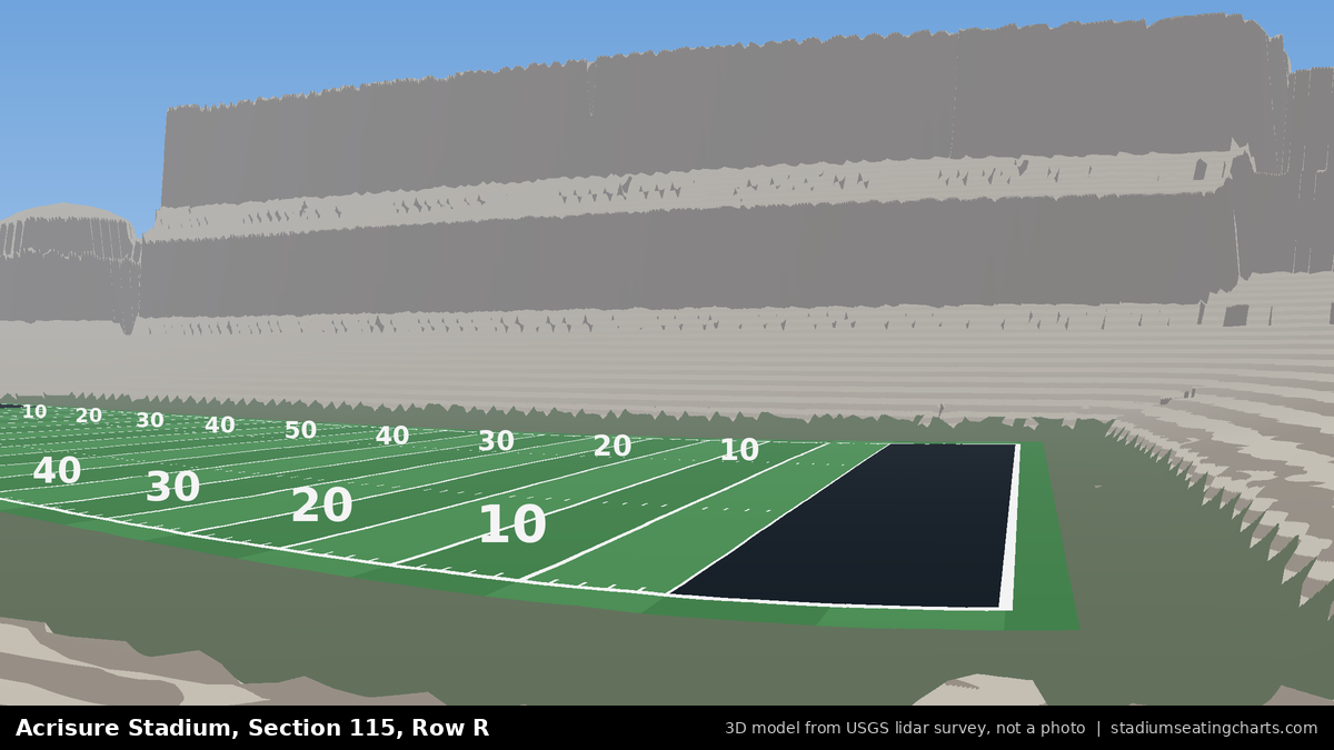 View from Acrisure Stadium Section 115, Row R, looking toward the field