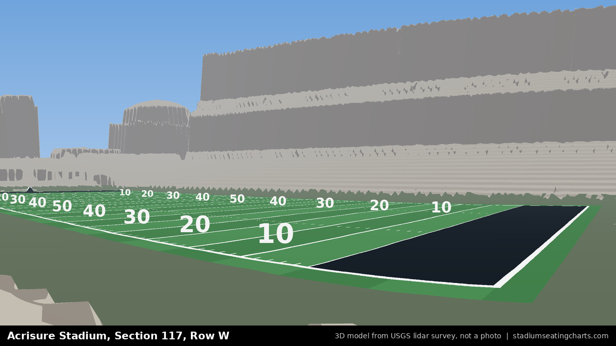 View from Acrisure Stadium Section 117, Row W, looking toward the field