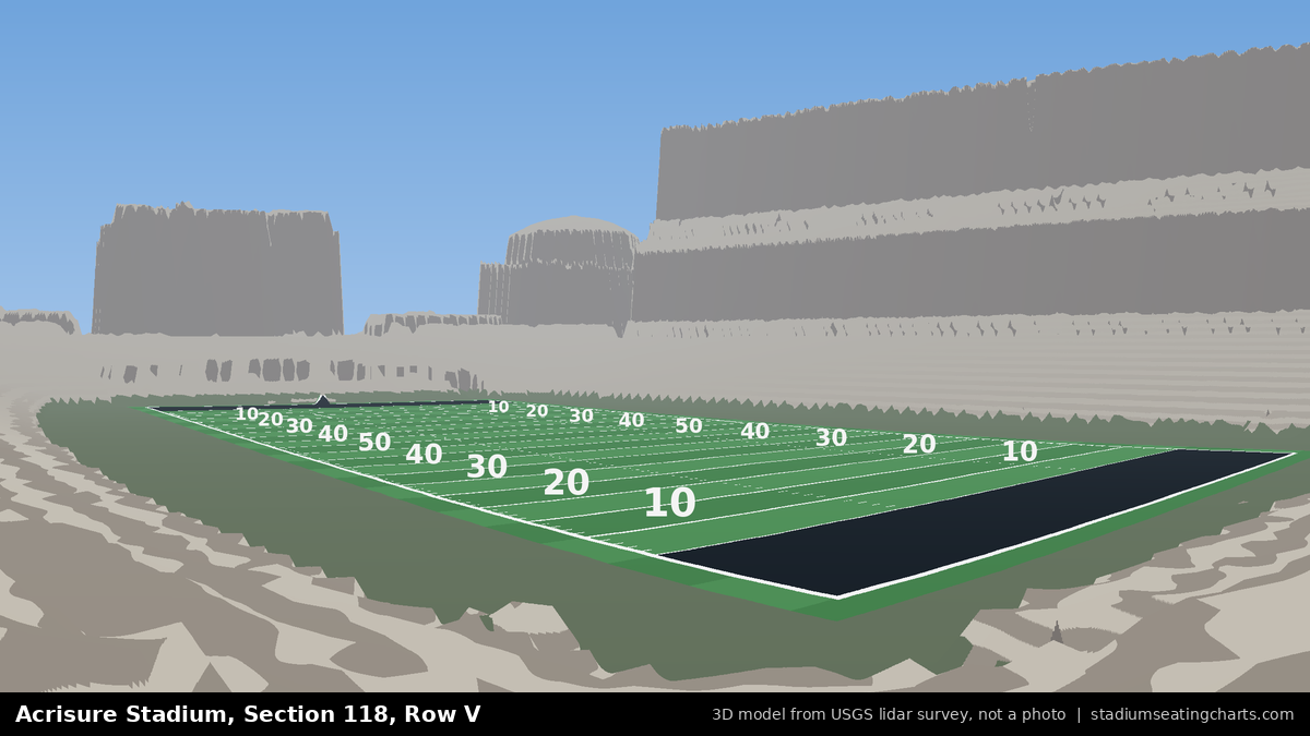View from Acrisure Stadium Section 118, Row V, looking toward the field