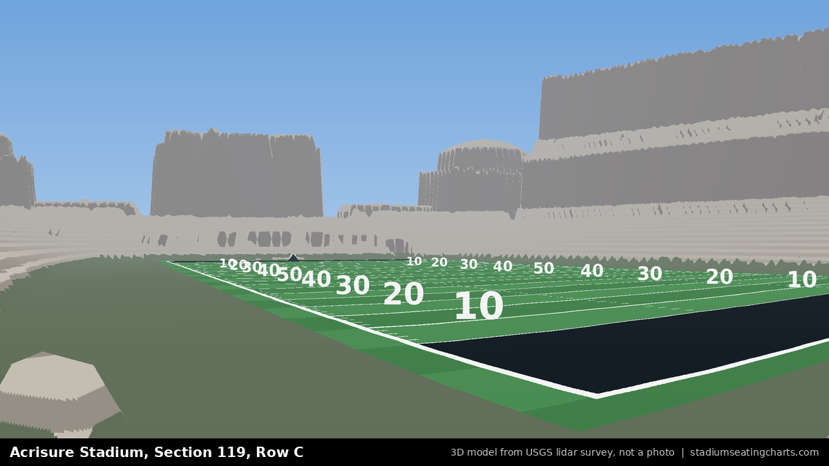 View from Acrisure Stadium Section 119, Row C, looking toward the field