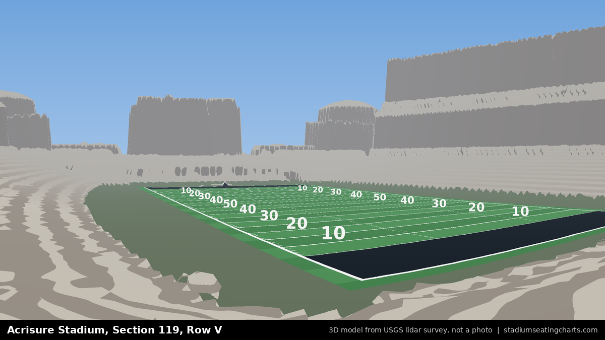View from Acrisure Stadium Section 119, Row V, looking toward the field