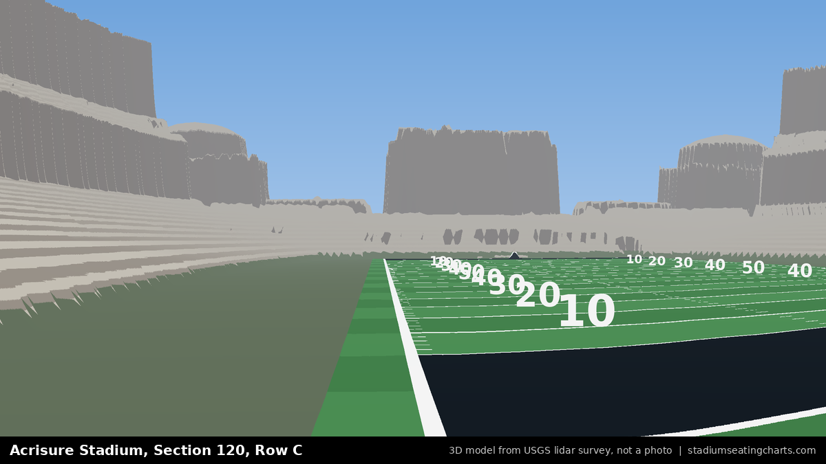 View from Acrisure Stadium Section 120, Row C, looking toward the field