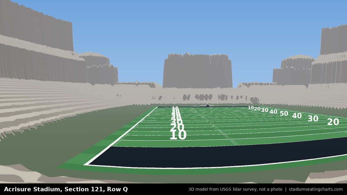 View from Acrisure Stadium Section 121, Row Q, looking toward the field