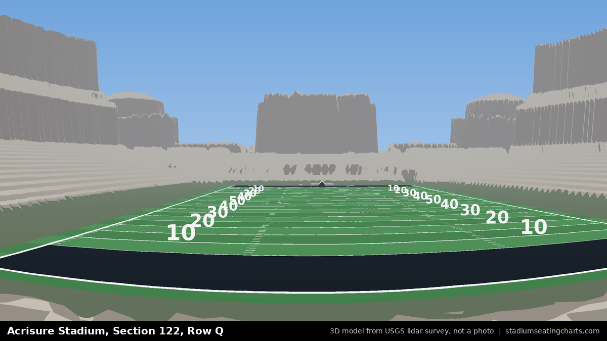 View from Acrisure Stadium Section 122, Row Q, looking toward the field