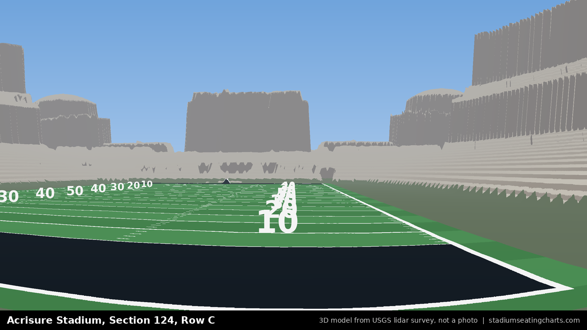 View from Acrisure Stadium Section 124, Row C, looking toward the field