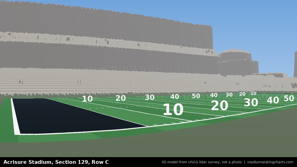 View from Acrisure Stadium Section 129, Row C, looking toward the field