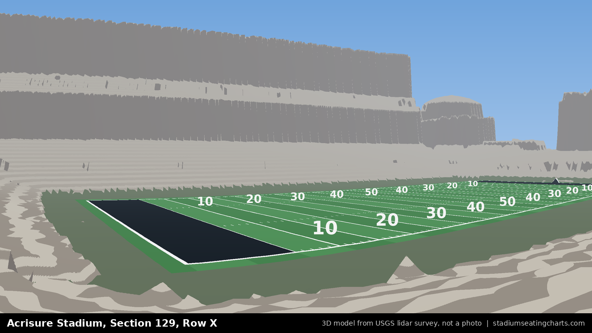 View from Acrisure Stadium Section 129, Row X, looking toward the field