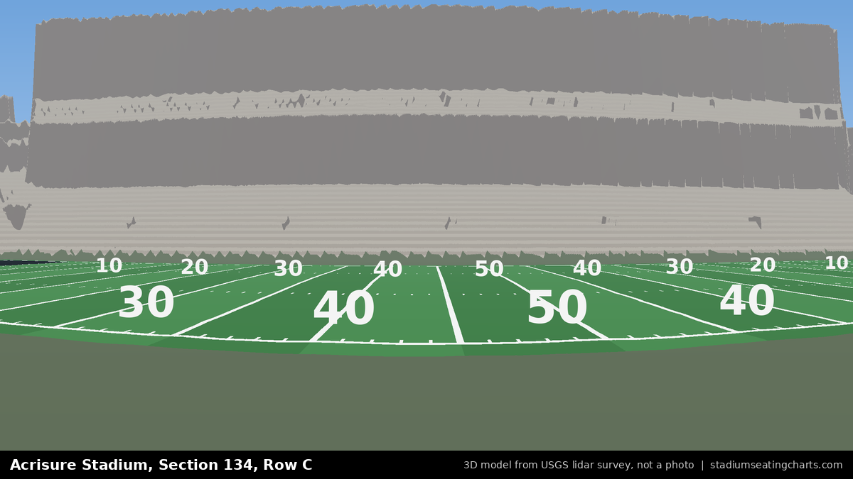 View from Acrisure Stadium Section 134, Row C, looking toward the field