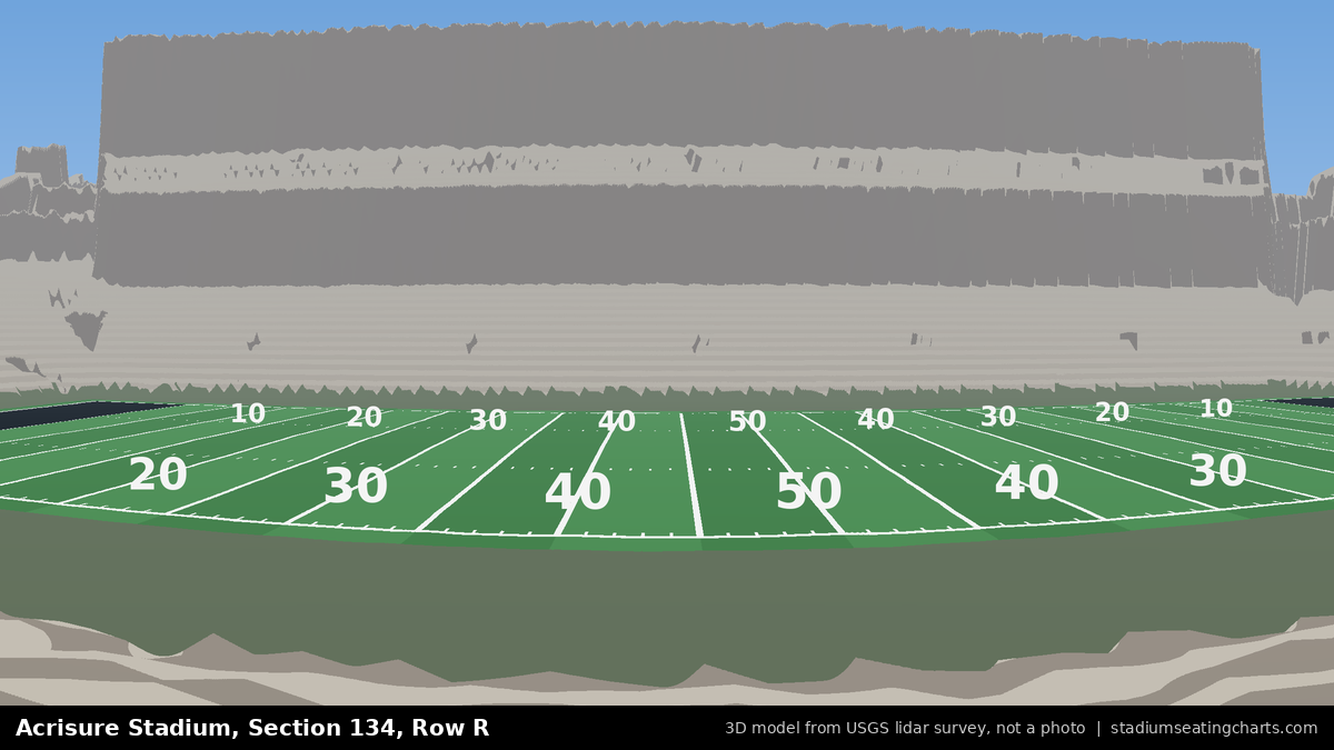 View from Acrisure Stadium Section 134, Row R, looking toward the field