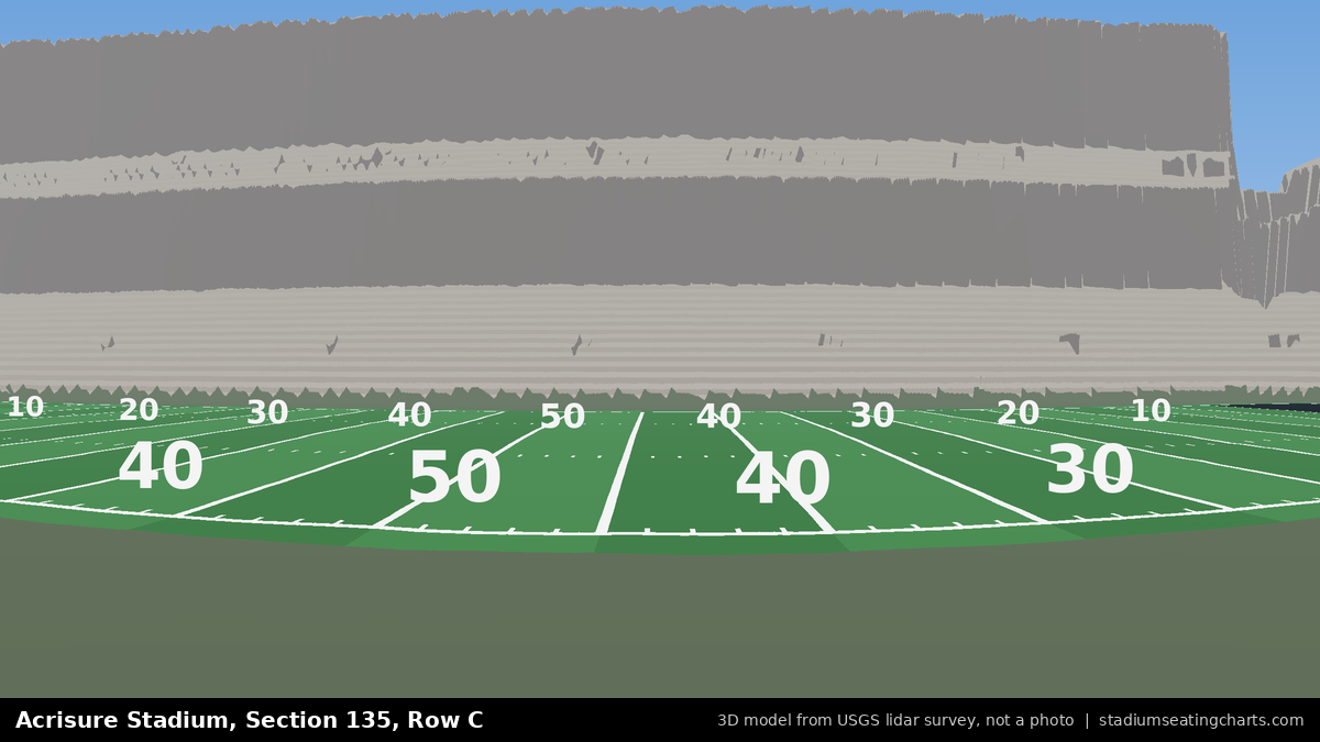 View from Acrisure Stadium Section 135, Row C, looking toward the field