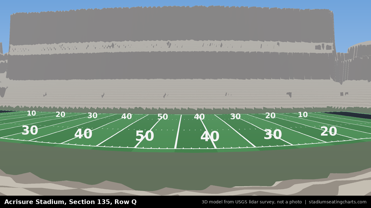 View from Acrisure Stadium Section 135, Row Q, looking toward the field