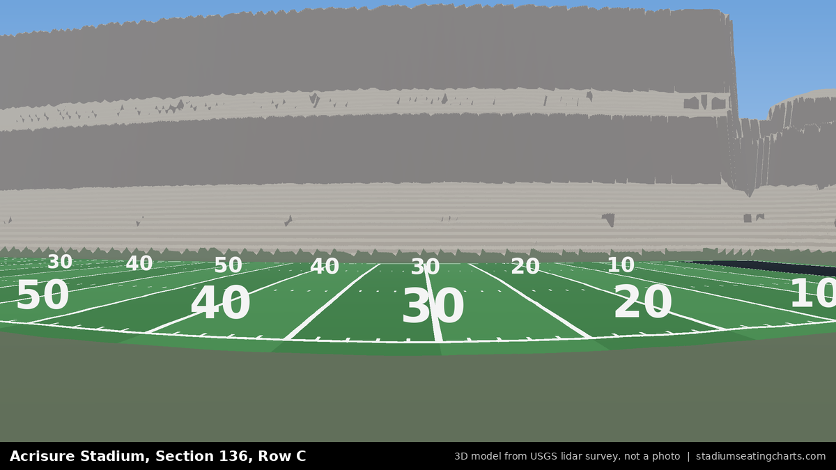 View from Acrisure Stadium Section 136, Row C, looking toward the field