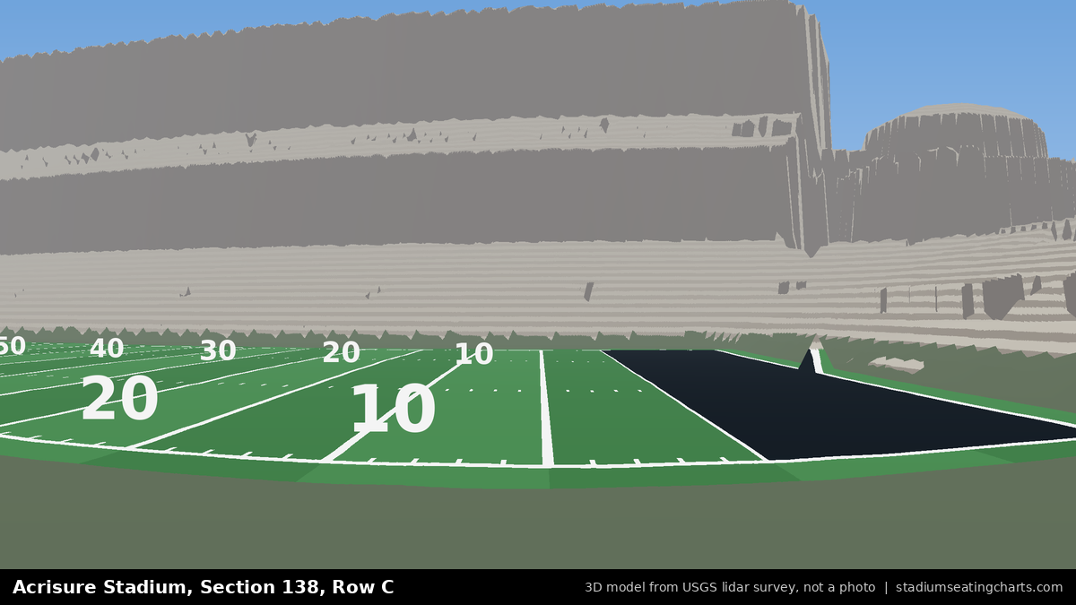 View from Acrisure Stadium Section 138, Row C, looking toward the field
