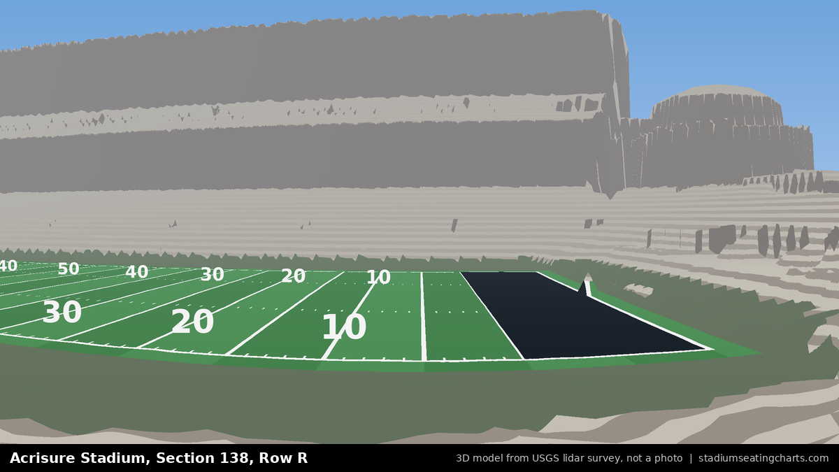 View from Acrisure Stadium Section 138, Row R, looking toward the field