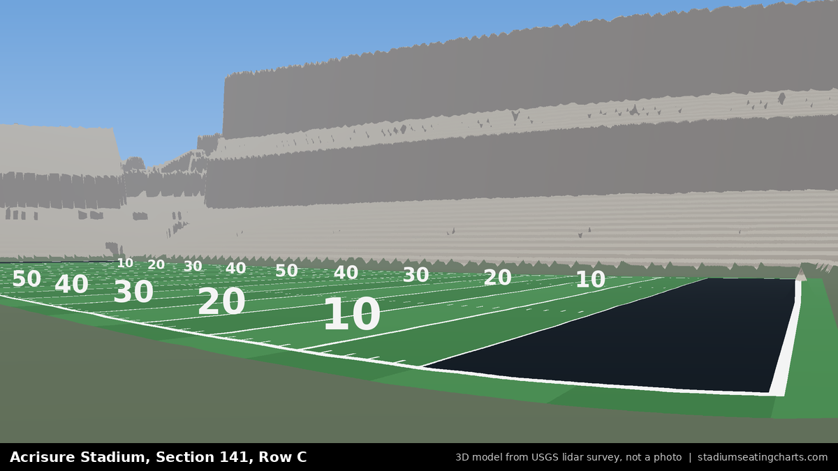 View from Acrisure Stadium Section 141, Row C, looking toward the field