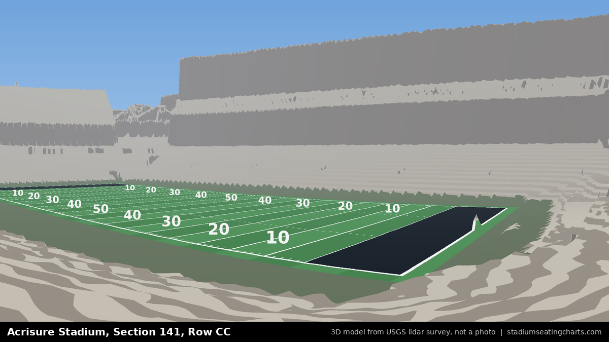 View from Acrisure Stadium Section 141, Row CC, looking toward the field