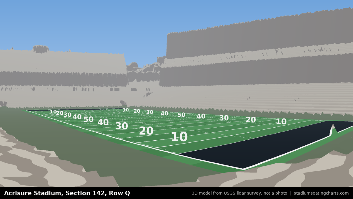 View from Acrisure Stadium Section 142, Row Q, looking toward the field
