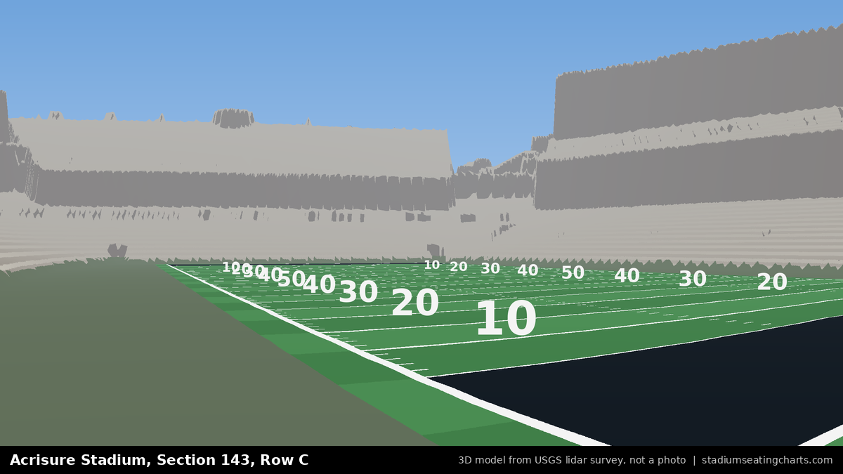 View from Acrisure Stadium Section 143, Row C, looking toward the field