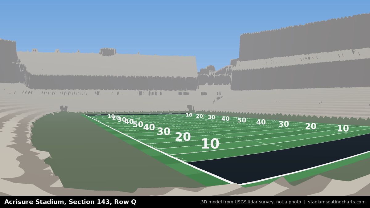 View from Acrisure Stadium Section 143, Row Q, looking toward the field