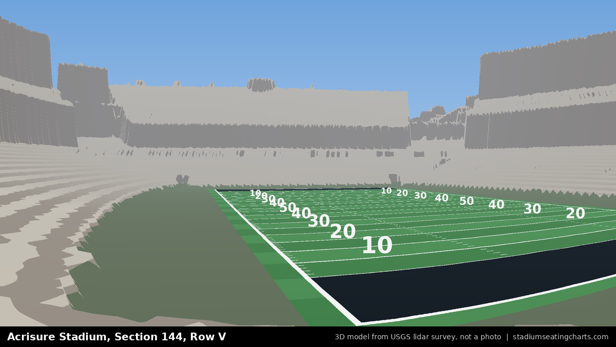 View from Acrisure Stadium Section 144, Row V, looking toward the field