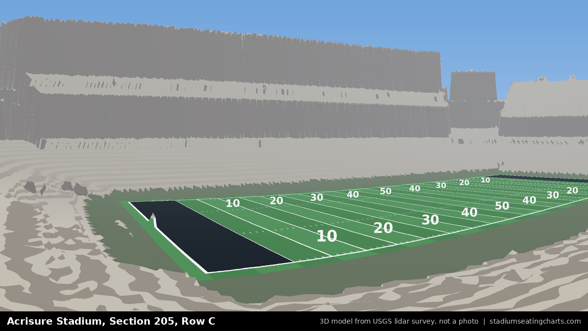 View from Acrisure Stadium Section 205, Row C, looking toward the field